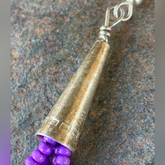 Beautiful Zuni Handmade Beaded Dangle Earrings - Picture 8 of 9